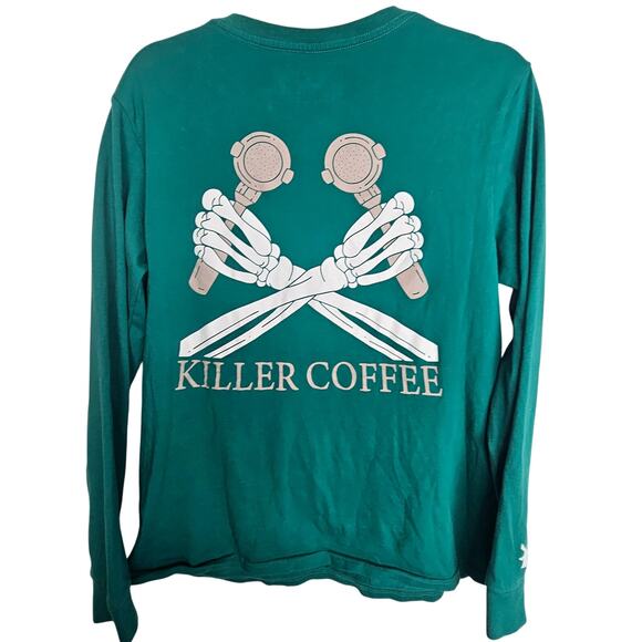 Dutch Bros Tops - Dutch Bros Killer Coffee Shirt Womens Casual Graphic Tee Size L Skeleton Hands